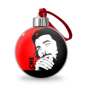 Ёлочный шар с принтом Че Гевара в городе Новоалтайск, Пластик | Диаметр: 77 мм | che | che guevara | comandante | revolution | viva | революция | че | чегевара