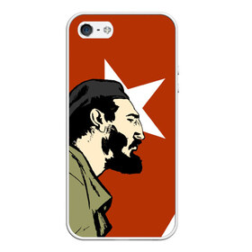 Чехол для iPhone 5/5S матовый с принтом Куба в городе Новоалтайск, Силикон | Область печати: задняя сторона чехла, без боковых панелей | che | patria o muerte | кастро | куба | о.м.с.к. | революция | ссср | фидель | фидель кастро