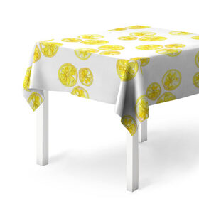 Скатерть 3D Lemons: в городе Новоалтайск, 100% полиэстер (ткань не мнется и не растягивается) | Размер: 150*150 см | lemon | лимон | паттерн