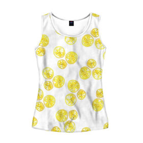 Женская майка 3D Lemons: в городе Новоалтайск, 100% полиэстер | круглая горловина, прямой силуэт, длина до линии бедра | lemon | лимон | паттерн