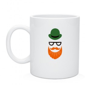 Кружка с принтом Хипстер в шляпе в городе Новоалтайск, керамика | объем — 330 мл, диаметр — 80 мм. Принт наносится на бока кружки, можно сделать два разных изображения | Тематика изображения на принте: 