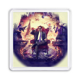 Магнит 55*55 с принтом Saints Row в городе Новоалтайск, Пластик | Размер: 65*65 мм; Размер печати: 55*55 мм | saints row | святые