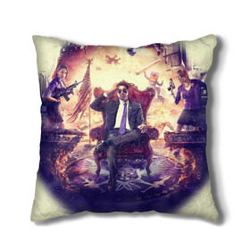 Подушка 3D с принтом Saints Row в городе Новоалтайск, наволочка – 100% полиэстер, наполнитель – холлофайбер (легкий наполнитель, не вызывает аллергию). | состоит из подушки и наволочки. Наволочка на молнии, легко снимается для стирки | saints row | святые
