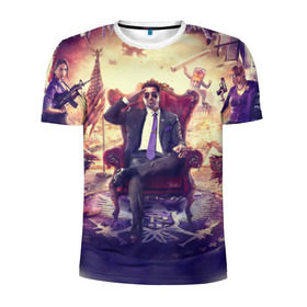 Мужская футболка 3D спортивная с принтом Saints Row в городе Новоалтайск, 100% полиэстер с улучшенными характеристиками | приталенный силуэт, круглая горловина, широкие плечи, сужается к линии бедра | saints row | святые