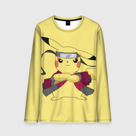 Мужской лонгслив 3D с принтом Pikachu в городе Новоалтайск, 100% полиэстер | длинные рукава, круглый вырез горловины, полуприлегающий силуэт | Тематика изображения на принте: pikachu | pokeboll | pokemon | пикачу | покеболл | покемон