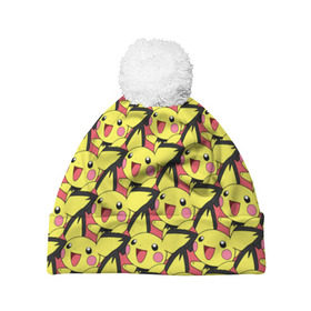 Шапка 3D c помпоном с принтом Pikachu в городе Новоалтайск, 100% полиэстер | универсальный размер, печать по всей поверхности изделия | pikachu | pokeboll | pokemon | пикачу | покеболл | покемон