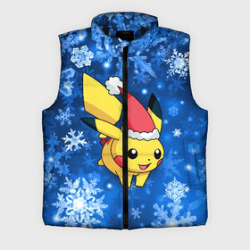 Мужской жилет утепленный 3D Новогодний Пикачу: в городе Новоалтайск, | | pikachu | pokeboll | pokemon | зима | новый год | пикачу | покеболл | покемон | снежинки