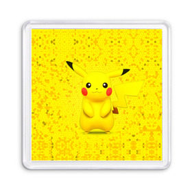 Магнит 55*55 с принтом Pikachu в городе Новоалтайск, Пластик | Размер: 65*65 мм; Размер печати: 55*55 мм | pikachu | pokeboll | pokemon | пикачу | покеболл | покемон