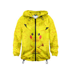 Детская ветровка 3D с принтом Pikachu в городе Новоалтайск, 100% полиэстер | подол и капюшон оформлены резинкой с фиксаторами, по бокам два кармана без застежек, один потайной карман на груди | Тематика изображения на принте: pikachu | pokeboll | pokemon | пикачу | покеболл | покемон