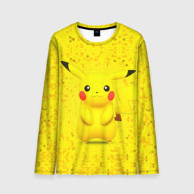 Мужской лонгслив 3D с принтом Pikachu в городе Новоалтайск, 100% полиэстер | длинные рукава, круглый вырез горловины, полуприлегающий силуэт | Тематика изображения на принте: pikachu | pokeboll | pokemon | пикачу | покеболл | покемон