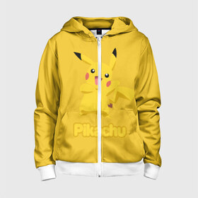 Детская толстовка 3D на молнии с принтом Pikachu в городе Новоалтайск, 100% полиэстер |  манжеты и пояс оформлены широкой мягкой резинкой, двухслойный капюшон со шнурком для регулировки, спереди карманы и застежка-молния
 | pikachu | pokeboll | pokemon | пикачу | покеболл | покемон