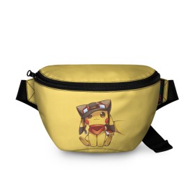 Поясная сумка 3D с принтом Pikachu в городе Новоалтайск, 100% полиэстер | плотная ткань, ремень с регулируемой длиной, внутри несколько карманов для мелочей, основное отделение и карман с обратной стороны сумки застегиваются на молнию | pikachu | pokeball | pokemon | пикачу | покеболл | покемон