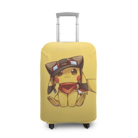 Чехол для чемодана 3D с принтом Pikachu в городе Новоалтайск, 86% полиэфир, 14% спандекс | двустороннее нанесение принта, прорези для ручек и колес | pikachu | pokeball | pokemon | пикачу | покеболл | покемон