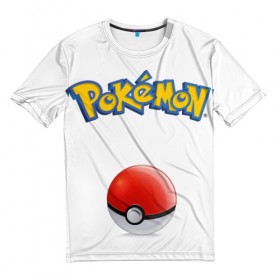 Мужская футболка 3D с принтом Pokemon Go в городе Новоалтайск, 100% полиэфир | прямой крой, круглый вырез горловины, длина до линии бедер | Тематика изображения на принте: pokemon go | пикачу | покебол. | покемоны