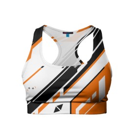 Женский спортивный топ 3D с принтом cs:go - Asiimov P90 Style в городе Новоалтайск, 82% полиэстер, 18% спандекс Ткань безопасна для здоровья, позволяет коже дышать, не мнется и не растягивается |  | asiimov | cs | csgo | азимов | кс