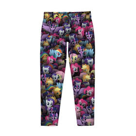 Детские леггинсы 3D с принтом My Little Pony. Персонажи в городе Новоалтайск, полиэстер 85%, спандекс 15% | эластичный пояс, зауженный крой | stickerbombing