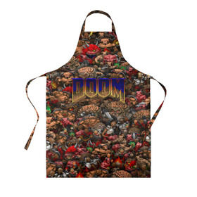 Фартук 3D с принтом Doom. Все монстры (pixel art) в городе Новоалтайск, 100% полиэстер | общий размер — 65 х 85 см, ширина нагрудника — 26 см, горловина — 53 см, длина завязок — 54 см, общий обхват в поясе — 173 см. Принт на завязках и на горловине наносится с двух сторон, на основной части фартука — только с внешней стороны | 