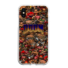Чехол для iPhone XS Max матовый с принтом Doom Все монстры (pixel art) в городе Новоалтайск, Силикон | Область печати: задняя сторона чехла, без боковых панелей | 