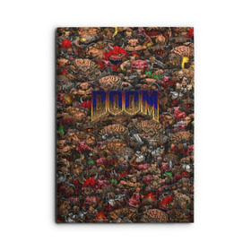 Обложка для автодокументов с принтом Doom. Все монстры (pixel art) в городе Новоалтайск, натуральная кожа |  размер 19,9*13 см; внутри 4 больших “конверта” для документов и один маленький отдел — туда идеально встанут права | 