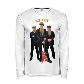 Мужской лонгслив 3D с принтом ZZ TOP в городе Новоалтайск, 100% полиэстер | длинные рукава, круглый вырез горловины, полуприлегающий силуэт | blues | rock | zz top | блюз | зизи топ | музыка | рок
