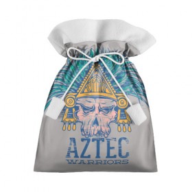 Подарочный 3D мешок с принтом Aztec Warriors в городе Новоалтайск, 100% полиэстер | Размер: 29*39 см | Тематика изображения на принте: античный | ацтеки | гранж | живопись | культура | майя | орнамент | ретро | старинный | элемент