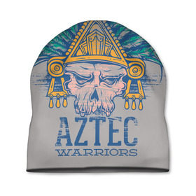 Шапка 3D с принтом Aztec Warriors в городе Новоалтайск, 100% полиэстер | универсальный размер, печать по всей поверхности изделия | античный | ацтеки | гранж | живопись | культура | майя | орнамент | ретро | старинный | элемент