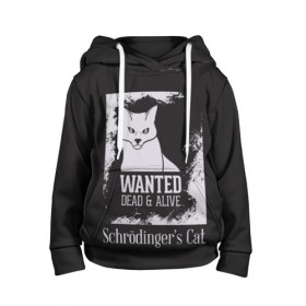 Детская толстовка 3D с принтом Wanted Cat в городе Новоалтайск, 100% полиэстер | двухслойный капюшон со шнурком для регулировки, мягкие манжеты на рукавах и по низу толстовки, спереди карман-кенгуру с мягким внутренним слоем | белое | котик | кошка | надписи | новинки | прикольные | рисунок | черное