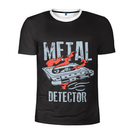 Мужская футболка 3D спортивная с принтом Metal Detector в городе Новоалтайск, 100% полиэстер с улучшенными характеристиками | приталенный силуэт, круглая горловина, широкие плечи, сужается к линии бедра | metal | кровь | метал | мызыка | новинки | рок | тяжелый | череп