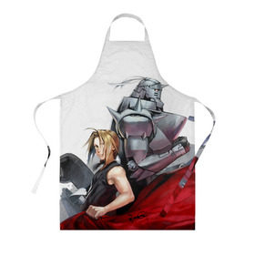 Фартук 3D с принтом Fullmetal Alchemist в городе Новоалтайск, 100% полиэстер | общий размер — 65 х 85 см, ширина нагрудника — 26 см, горловина — 53 см, длина завязок — 54 см, общий обхват в поясе — 173 см. Принт на завязках и на горловине наносится с двух сторон, на основной части фартука — только с внешней стороны | alchemist | anime | fullmetal alchemist | алхимик | аниме | стальной алхимик