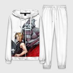 Мужской костюм 3D с принтом Fullmetal Alchemist в городе Новоалтайск, 100% полиэстер | Манжеты и пояс оформлены тканевой резинкой, двухслойный капюшон со шнурком для регулировки, карманы спереди | alchemist | anime | fullmetal alchemist | алхимик | аниме | стальной алхимик