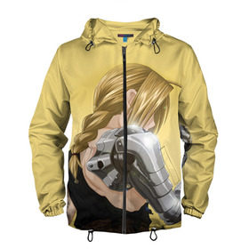 Мужская ветровка 3D с принтом Fullmetal Alchemist в городе Новоалтайск, 100% полиэстер | подол и капюшон оформлены резинкой с фиксаторами, два кармана без застежек по бокам, один потайной карман на груди | Тематика изображения на принте: alchemist | anime | fullmetal alchemist | алхимик | аниме | стальной алхимик