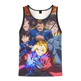 Мужская майка 3D с принтом Fullmetal Alchemist в городе Новоалтайск, 100% полиэстер | круглая горловина, приталенный силуэт, длина до линии бедра. Пройма и горловина окантованы тонкой бейкой | alchemist | anime | fullmetal alchemist | алхимик | стальной алхимик