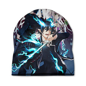 Шапка 3D с принтом Blue Exorcist в городе Новоалтайск, 100% полиэстер | универсальный размер, печать по всей поверхности изделия | Тематика изображения на принте: anime | ao no exorcist | blue exorcist | аниме | синий экзорцист | экзорцист