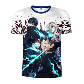 Мужская футболка 3D спортивная с принтом Blue Exorcist в городе Новоалтайск, 100% полиэстер с улучшенными характеристиками | приталенный силуэт, круглая горловина, широкие плечи, сужается к линии бедра | Тематика изображения на принте: anime | ao no exorcist | blue exorcist | аниме | синий экзорцист | экзорцист