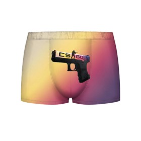 Мужские трусы 3D с принтом cs:go Градиент 1 в городе Новоалтайск, 50% хлопок, 50% полиэстер | классическая посадка, на поясе мягкая тканевая резинка | awp | counter | csgo | strike | авп | градиент | кейс | контер | контр | ксго | скин | страйк