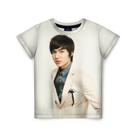 Детская футболка 3D с принтом Lee Min Ho в городе Новоалтайск, 100% гипоаллергенный полиэфир | прямой крой, круглый вырез горловины, длина до линии бедер, чуть спущенное плечо, ткань немного тянется | дорама