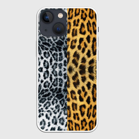 Чехол для iPhone 13 mini Леопард Снежный Барс: в городе Новоалтайск, | | textures | барс | животное | леопард | пятна | снежный | текстура | чёрное с белым