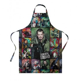 Фартук 3D с принтом Suicide Squad Rick Flag в городе Новоалтайск, 100% полиэстер | общий размер — 65 х 85 см, ширина нагрудника — 26 см, горловина — 53 см, длина завязок — 54 см, общий обхват в поясе — 173 см. Принт на завязках и на горловине наносится с двух сторон, на основной части фартука — только с внешней стороны | suicide squad | юэль киннаман rick flag