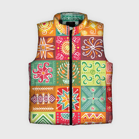 Женский жилет утепленный 3D с принтом Гвинея Бисау в городе Новоалтайск,  |  | африка | паттерн | разноцветный | этно | яркий