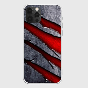 Чехол для iPhone 12 Pro Max с принтом Следы когтей на металле в городе Новоалтайск, Силикон |  | когти | красный | металл | серебристый | следы | текстура