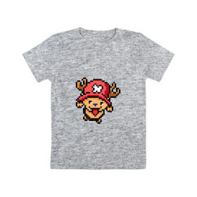 Детская футболка хлопок с принтом One Piece. Chopper. 8 bit. в городе Новоалтайск, 100% хлопок | круглый вырез горловины, полуприлегающий силуэт, длина до линии бедер | Тематика изображения на принте: chopper | one piece | pixel art | ванпис | пиксель арт | чоппер