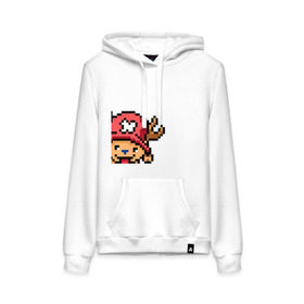 Женская толстовка хлопок с принтом One Piece. Chopper. 8 bit. в городе Новоалтайск, френч-терри, мягкий теплый начес внутри (100% хлопок) | карман-кенгуру, эластичные манжеты и нижняя кромка, капюшон с подкладом и шнурком | chopper | one piece | pixel art | ванпис | пиксель арт | чоппер
