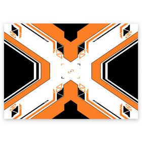 Поздравительная открытка с принтом Cs Go Asiimov в городе Новоалтайск, 100% бумага | плотность бумаги 280 г/м2, матовая, на обратной стороне линовка и место для марки
 | cs | cs go | csgo | go | го | контр страйк | контра | кс | кс го | ксго | спецназ | террористы