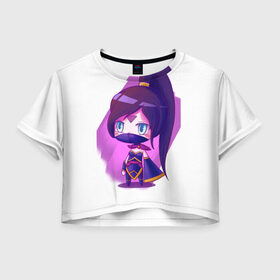 Женская футболка 3D укороченная с принтом Templar Assassin Cute в городе Новоалтайск, 100% полиэстер | круглая горловина, длина футболки до линии талии, рукава с отворотами | dota | dota 2 | дота | дотан | раки | темпларка