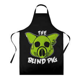 Фартук 3D с принтом Blind Pig в городе Новоалтайск, 100% полиэстер | общий размер — 65 х 85 см, ширина нагрудника — 26 см, горловина — 53 см, длина завязок — 54 см, общий обхват в поясе — 173 см. Принт на завязках и на горловине наносится с двух сторон, на основной части фартука — только с внешней стороны | ад | зеленый | свинья | череп
