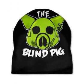 Шапка 3D с принтом Blind Pig в городе Новоалтайск, 100% полиэстер | универсальный размер, печать по всей поверхности изделия | ад | зеленый | свинья | череп