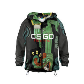 Детская ветровка 3D с принтом cs:go - Fire Serpent (Огненный змей) в городе Новоалтайск, 100% полиэстер | подол и капюшон оформлены резинкой с фиксаторами, по бокам два кармана без застежек, один потайной карман на груди | Тематика изображения на принте: ak | cs | csgo | fire | seprent | го | змей | кс | огненный | тайное