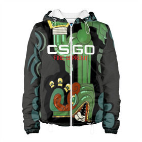 Женская куртка 3D с принтом cs:go - Fire Serpent (Огненный змей) в городе Новоалтайск, ткань верха — 100% полиэстер, подклад — флис | прямой крой, подол и капюшон оформлены резинкой с фиксаторами, два кармана без застежек по бокам, один большой потайной карман на груди. Карман на груди застегивается на липучку | ak | cs | csgo | fire | seprent | го | змей | кс | огненный | тайное