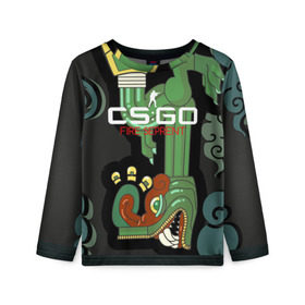 Детский лонгслив 3D с принтом cs:go - Fire Serpent (Огненный змей) в городе Новоалтайск, 100% полиэстер | длинные рукава, круглый вырез горловины, полуприлегающий силуэт
 | Тематика изображения на принте: ak | cs | csgo | fire | seprent | го | змей | кс | огненный | тайное