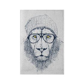 Обложка для паспорта матовая кожа с принтом Cool Lion в городе Новоалтайск, натуральная матовая кожа | размер 19,3 х 13,7 см; прозрачные пластиковые крепления | Тематика изображения на принте: красивый | крутой | лев | львица | очки | рисунок | узор